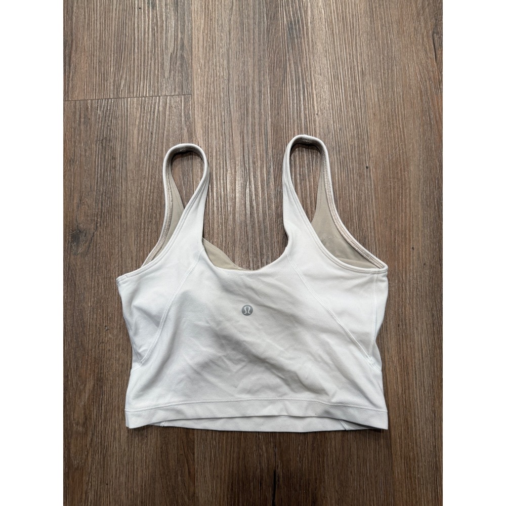 Lululemon Align Tank Top White Nulu Cropped Yoga Bra LW1CNBS‎ Size 4